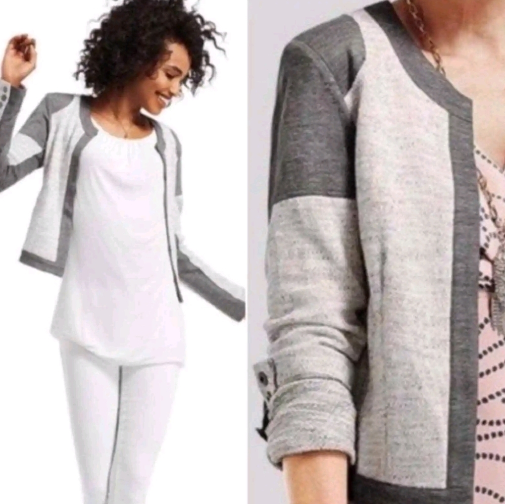 Cabi Soft Tweed Color Block Jacket - image 1